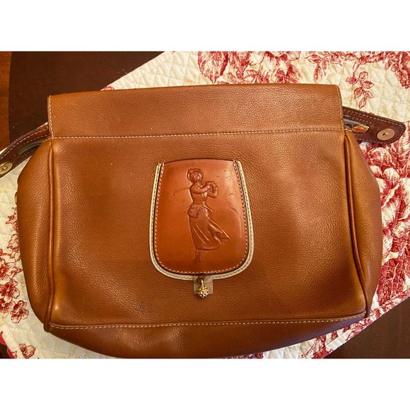 Marzio Manfredini Leather Taupe Golfer Clutch